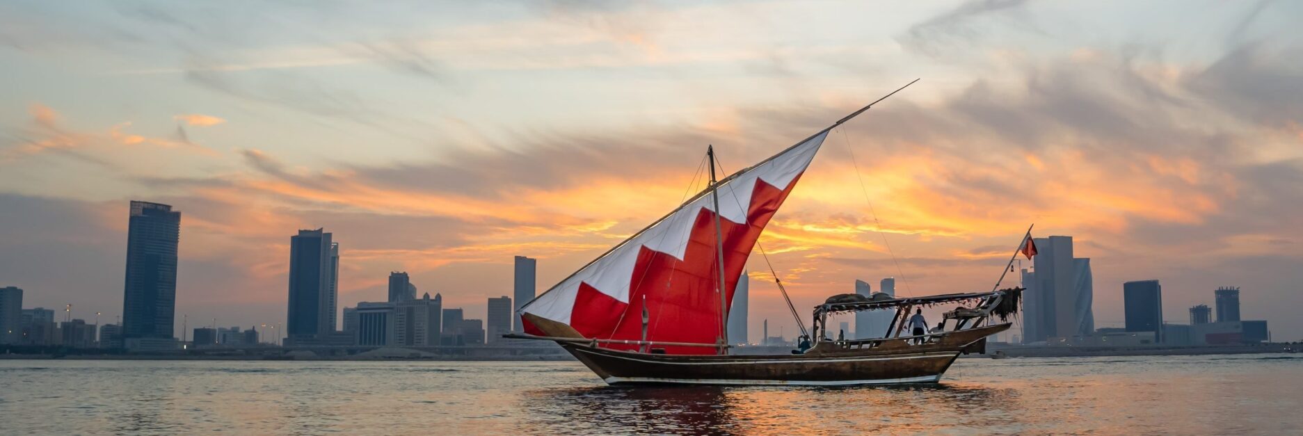 Old,Boat,With,Bahrain,Flag